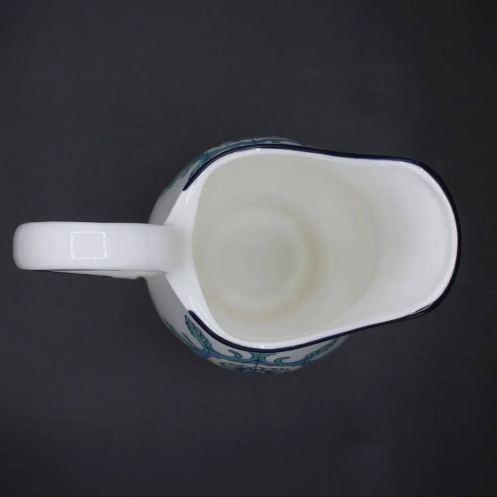 Vintage Lenox Mediterra Footed Small Pitcher White Blue Teal Mediterranean Decor
